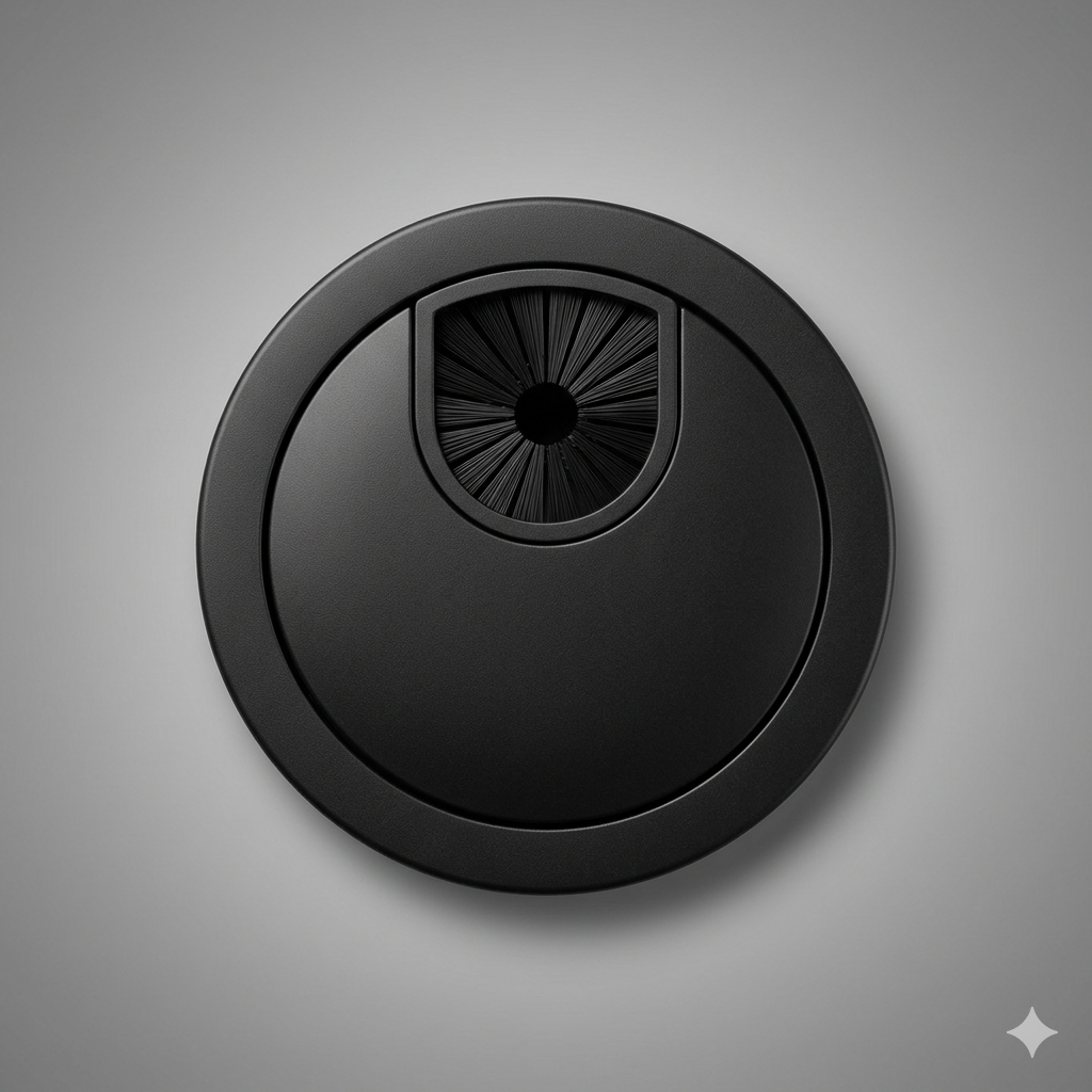 passe câble rond noir