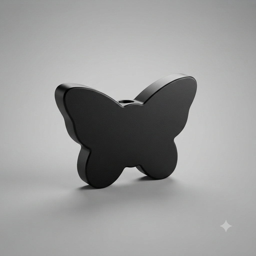 BOUTON RECTANGLE PAPILLON ALU